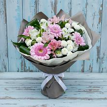 Букет цветов из:  Герберы, Альстромерии и Хризантемы в Черемисиново