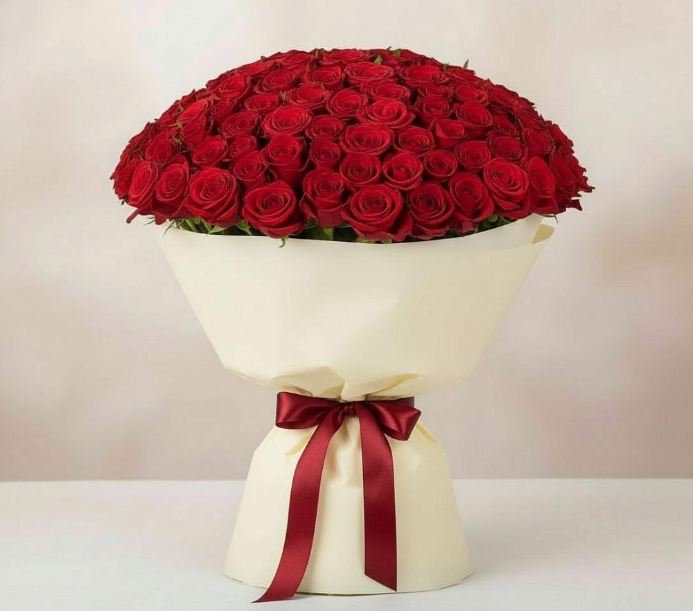 Букет 101 Красная роза Милано в Черемисиново