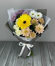Букет цветов из:  Розы, Герберы и Хризантемы в Черемисиново