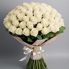 Букет 101 беля роза Белоснежка в Черемисиново