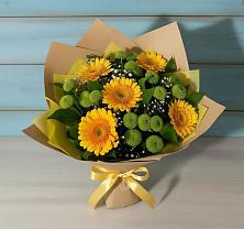 Букет цветов из:  Герберы и Хризантемы #REPLACE_PRED# Черемисиново