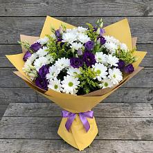 Букет цветов из:  Ирисы, Хризантемы и Ромашки #REPLACE_PRED# Черемисиново