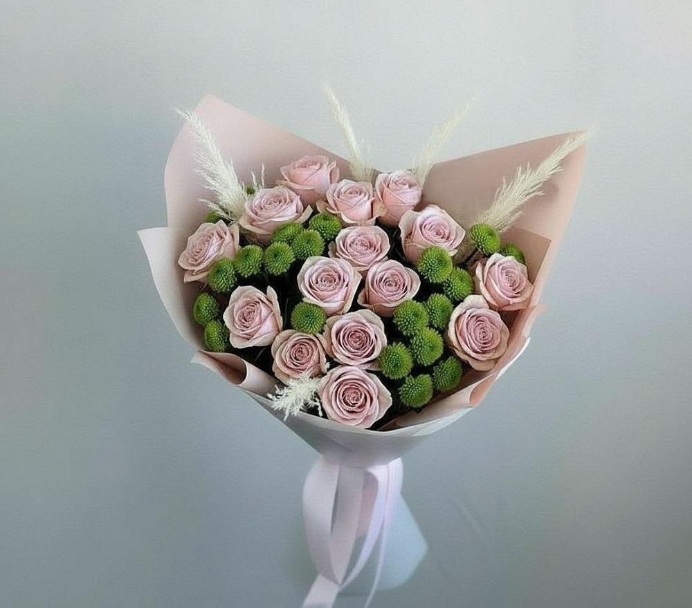 Букет цветов из: Розы и Хризантемы в Черемисиново