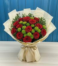 Букет цветов из:  Розы и Хризантемы в Черемисиново